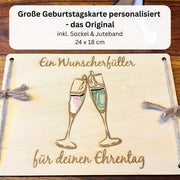 Geldgeschenk – Wunscherfüller mit Sektgläsern aus Holz