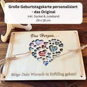 Geldgeschenk – Wunscherfüller „Von Herzen“ aus Holz