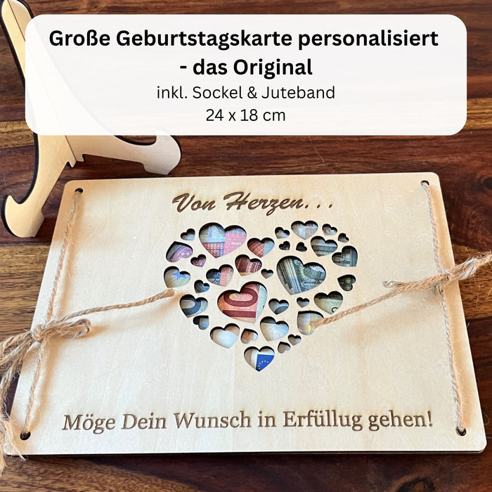 Geldgeschenk – Wunscherfüller „Von Herzen“ aus Holz