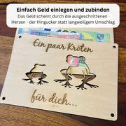 Geldgeschenk lustig „Ein paar Kröten für dich" – Holzkarte originell