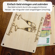 Geldgeschenk – Wunscherfüller mit Sektgläsern aus Holz