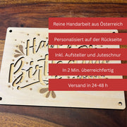 Geldgeschenk Geburtstag – Happy-Birthday-Holzkarte personalisiert