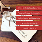 Geldgeschenk Geburtstag personalisiert – Holzkarte mit Namen, Alternative zum Kuvert