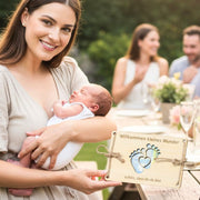 Geldgeschenk zur Geburt personalisiert – Holzkarte „Willkommen Baby" mit Namen