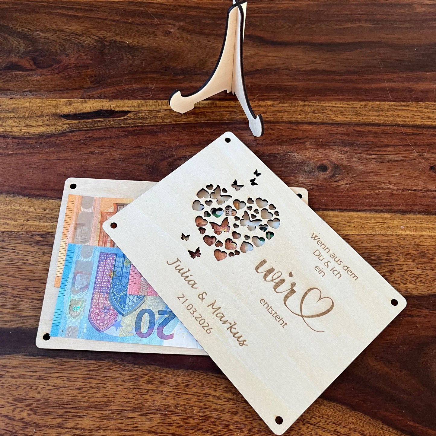 Geldgeschenk Hochzeit Wir personalisiert Detailansicht
