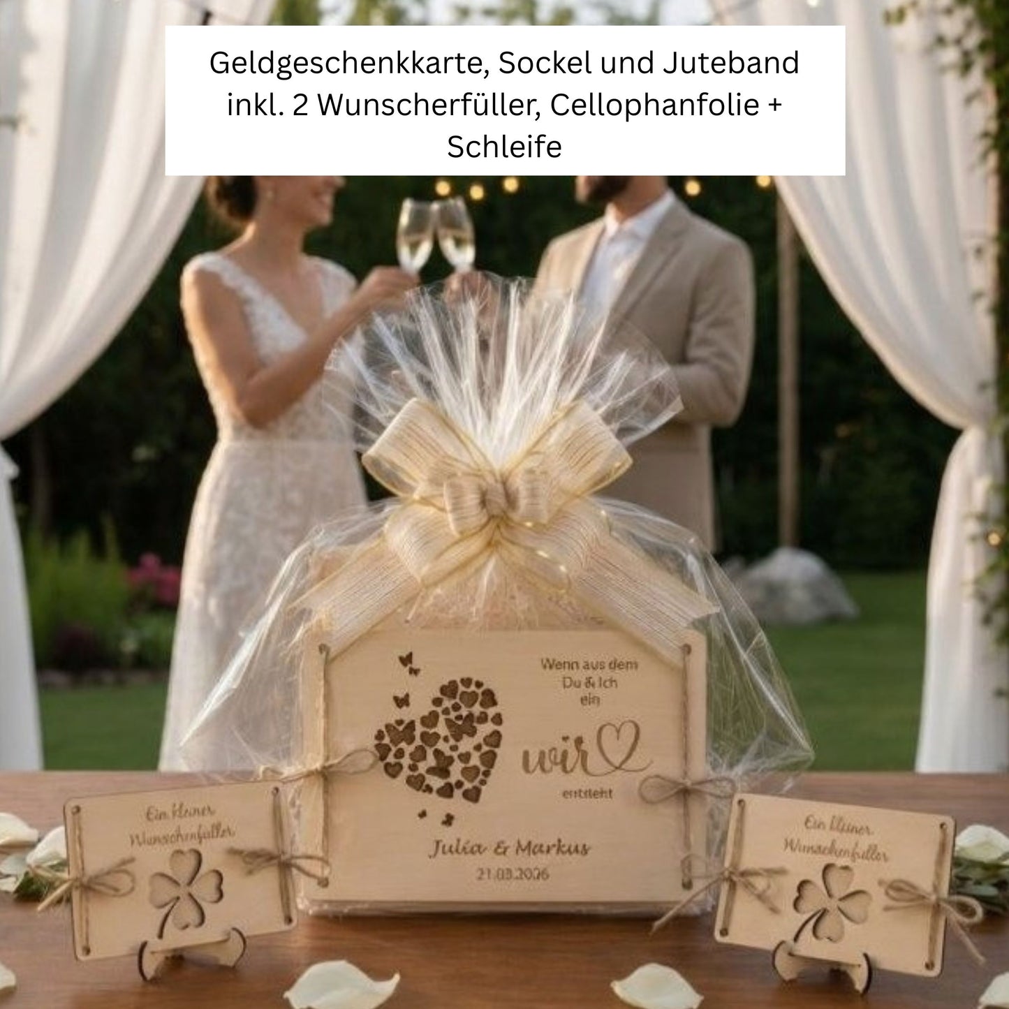Geldgeschenk Wir – personalisierte Hochzeitskarte in 3 Ausführungen