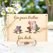 Geldgeschenk lustig „Ein paar Kröten für dich" – Holzkarte originell