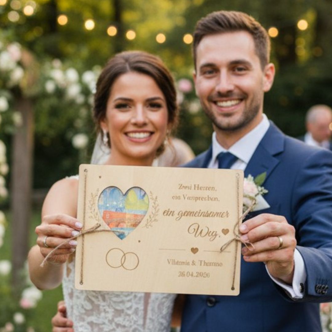 Geldgeschenk Zwei Herzen — personalisierte Hochzeitskarte in 3 Ausführungen