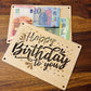 Geldgeschenk Geburtstag – Happy Birthday Karte aus Holz