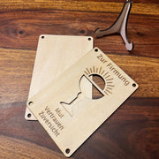 Geldgeschenk Kommunion personalisiert – Holzkarte Kelch & Name
