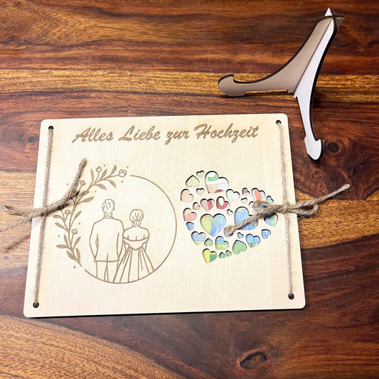 Geldgeschenk Hochzeit Brautpaar mit Aufsteller