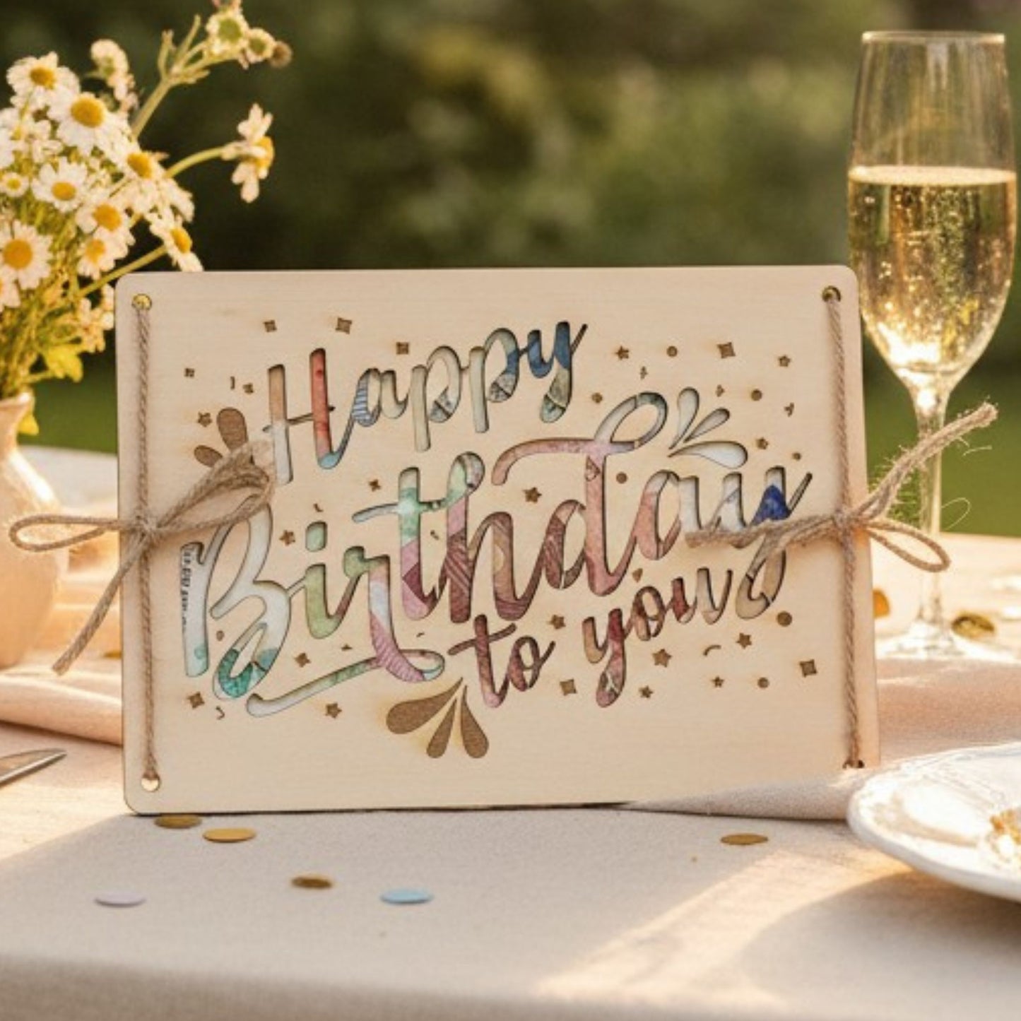 Geldgeschenk Geburtstag – Happy Birthday Karte aus Holz